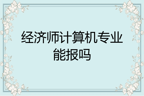 经济师计算机专业能报吗