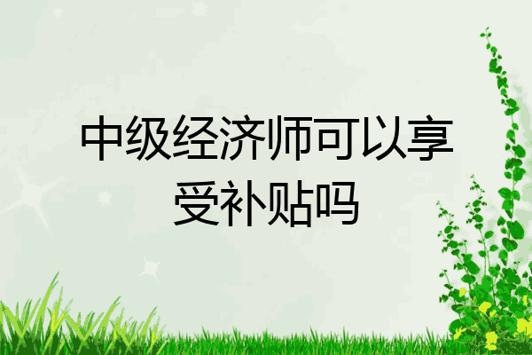 中级经济师可以享受补贴吗