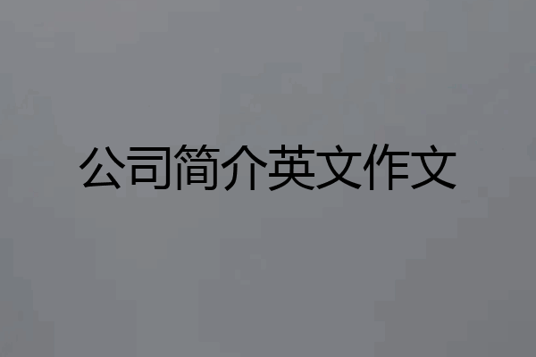 公司简介英文作文