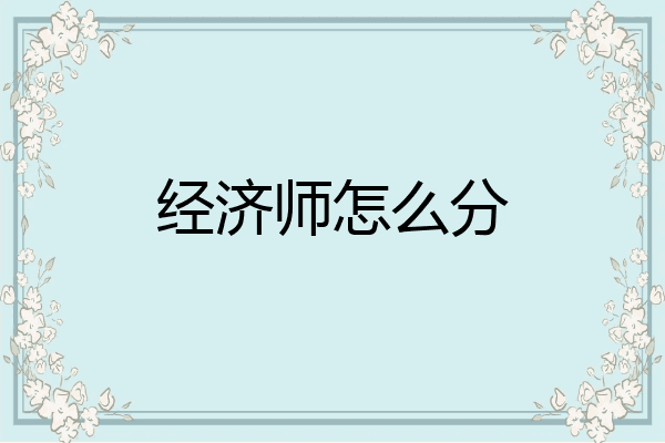 经济师怎么分