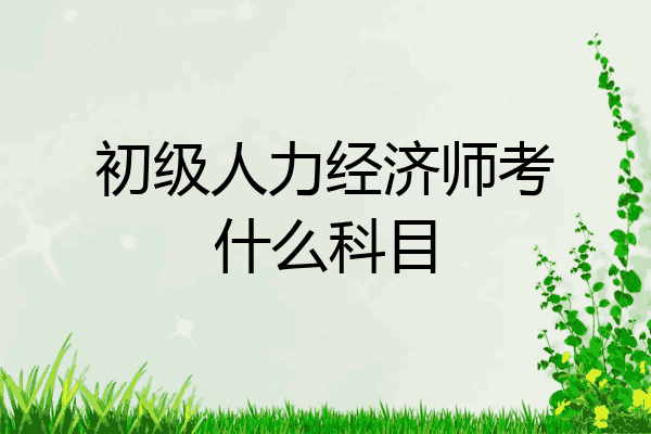 初级人力经济师考什么科目