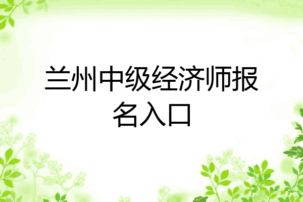 兰州中级经济师报名入口