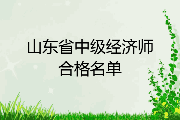 山东省中级经济师合格名单