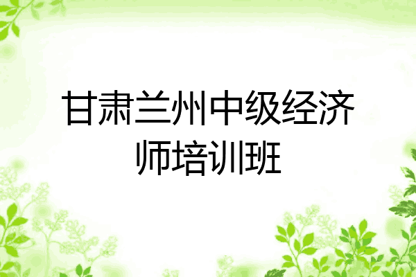 甘肃兰州中级经济师培训班