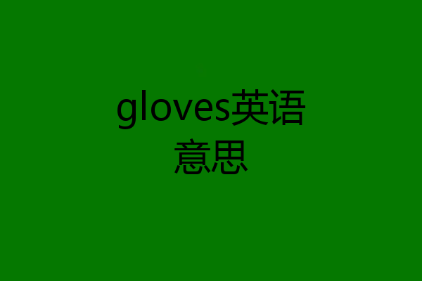 gloves英语意思