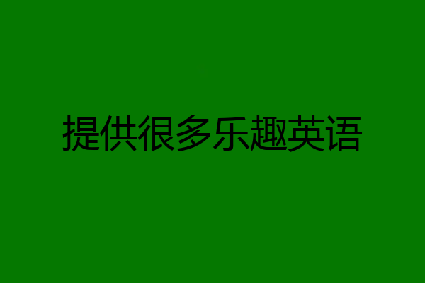 提供很多乐趣英语