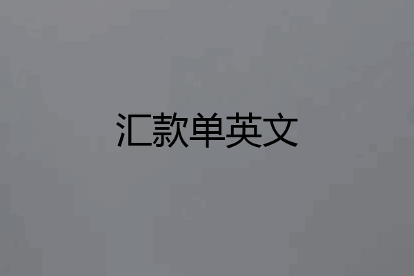 汇款单英文