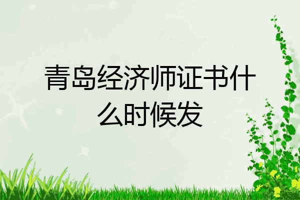青岛经济师证书什么时候发