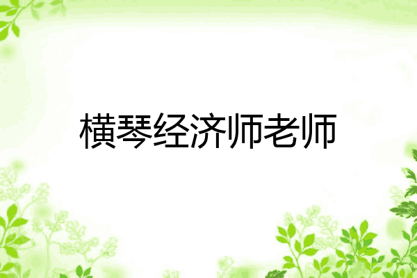 横琴经济师老师