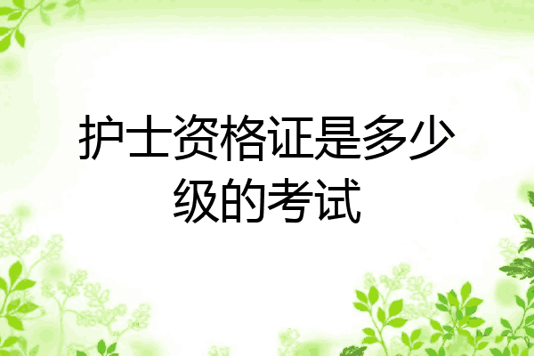 护士资格证是多少级的考试