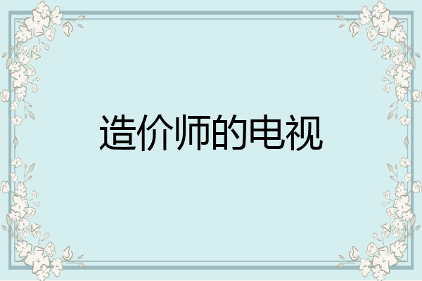 造价师的电视