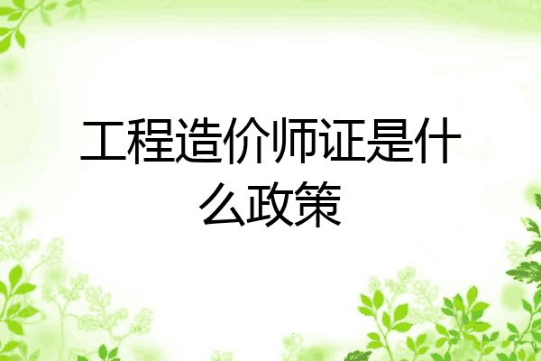 工程造价师证是什么政策