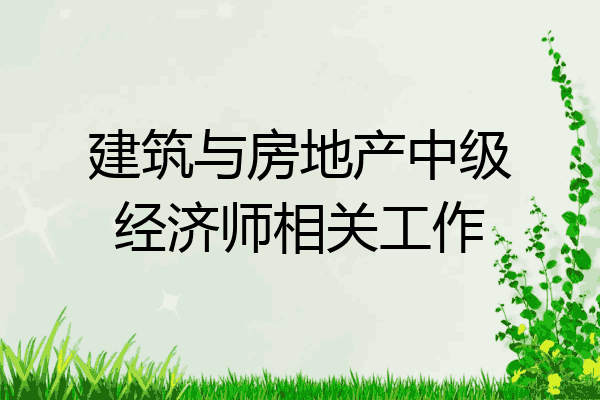 建筑与房地产中级经济师相关工作