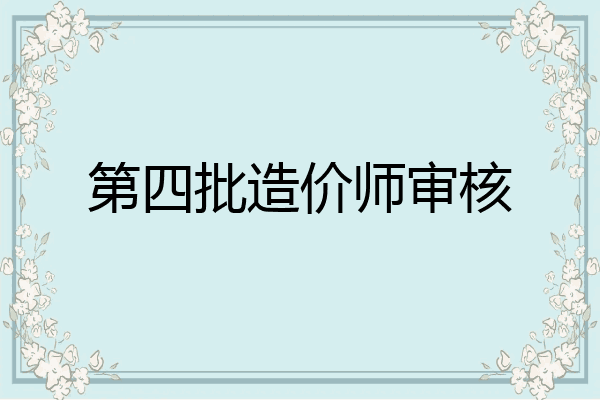 第四批造价师审核