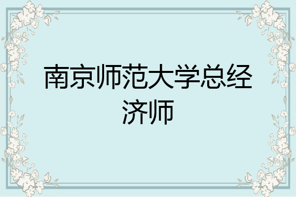 南京师范大学总经济师