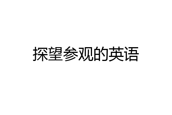 探望参观的英语