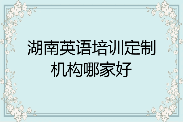 湖南英语培训定制机构哪家好