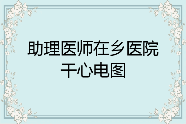助理医师在乡医院干心电图
