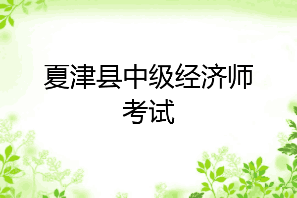 夏津县中级经济师考试