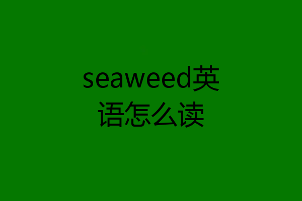 seaweed英语怎么读