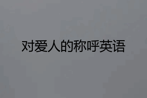 对爱人的称呼英语
