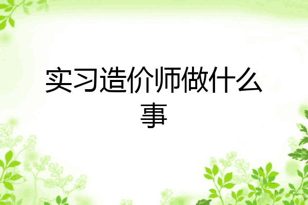 实习造价师做什么事