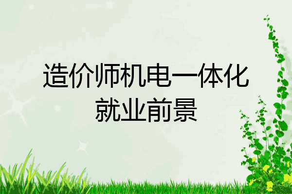 造价师机电一体化就业前景