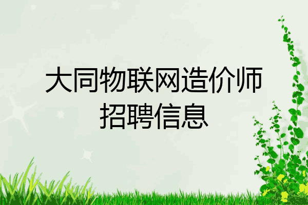 大同物联网造价师招聘信息