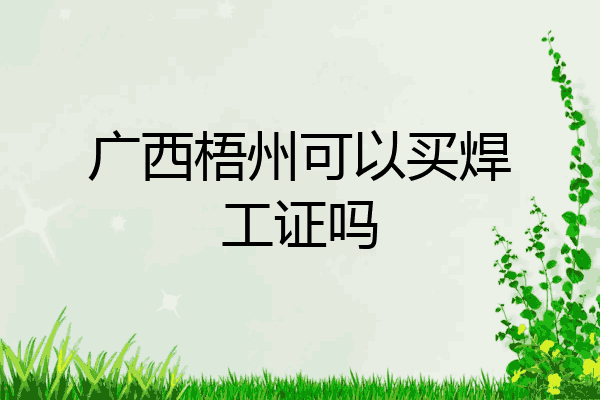 广西梧州可以买焊工证吗