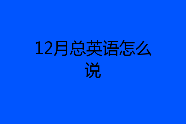 12月总英语怎么说
