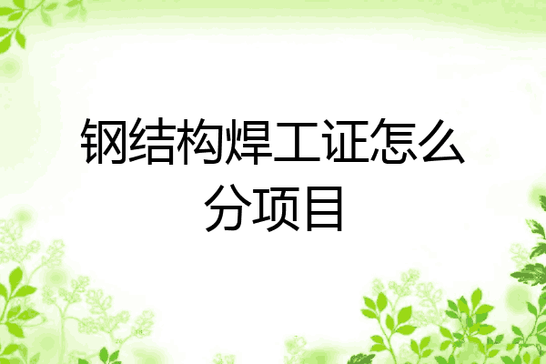 钢结构焊工证怎么分项目