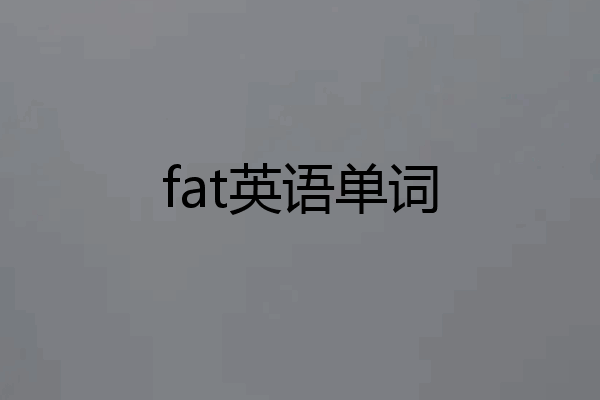 fat英语单词