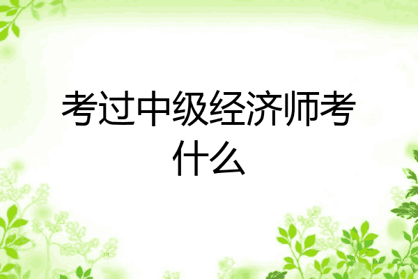 考过中级经济师考什么