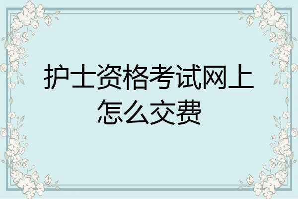护士资格考试网上怎么交费