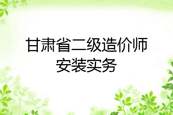 甘肃省二级造价师安装实务