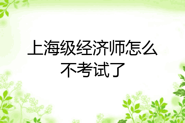 上海级经济师怎么不考试了