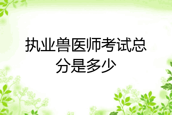 执业兽医师考试总分是多少