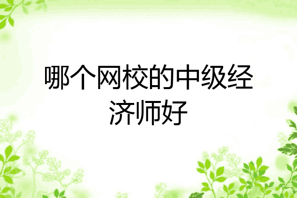 哪个网校的中级经济师好