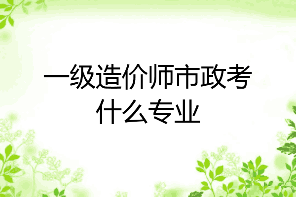 一级造价师市政考什么专业