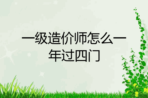 一级造价师怎么一年过四门