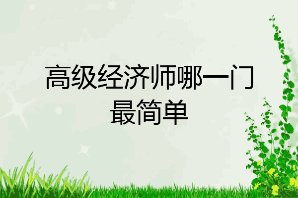 高级经济师哪一门最简单
