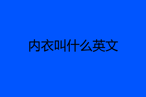 内衣叫什么英文