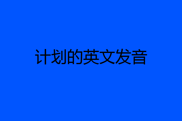 计划的英文发音