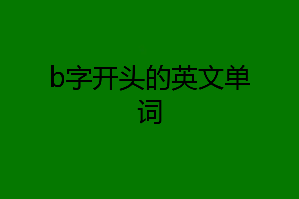 b字开头的英文单词