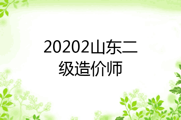 20202山东二级造价师