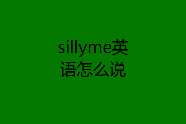 sillyme英语怎么说