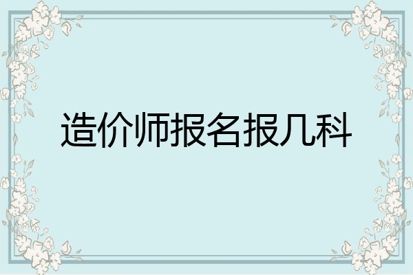 造价师报名报几科