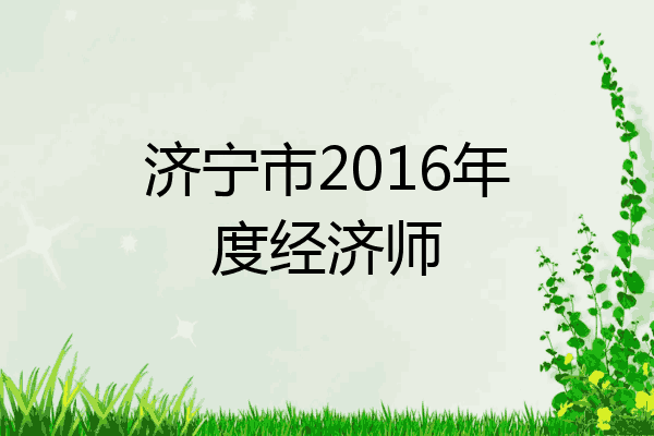 济宁市2016年度经济师