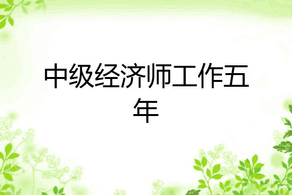 中级经济师工作五年