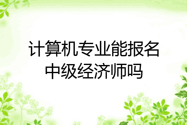 计算机专业能报名中级经济师吗